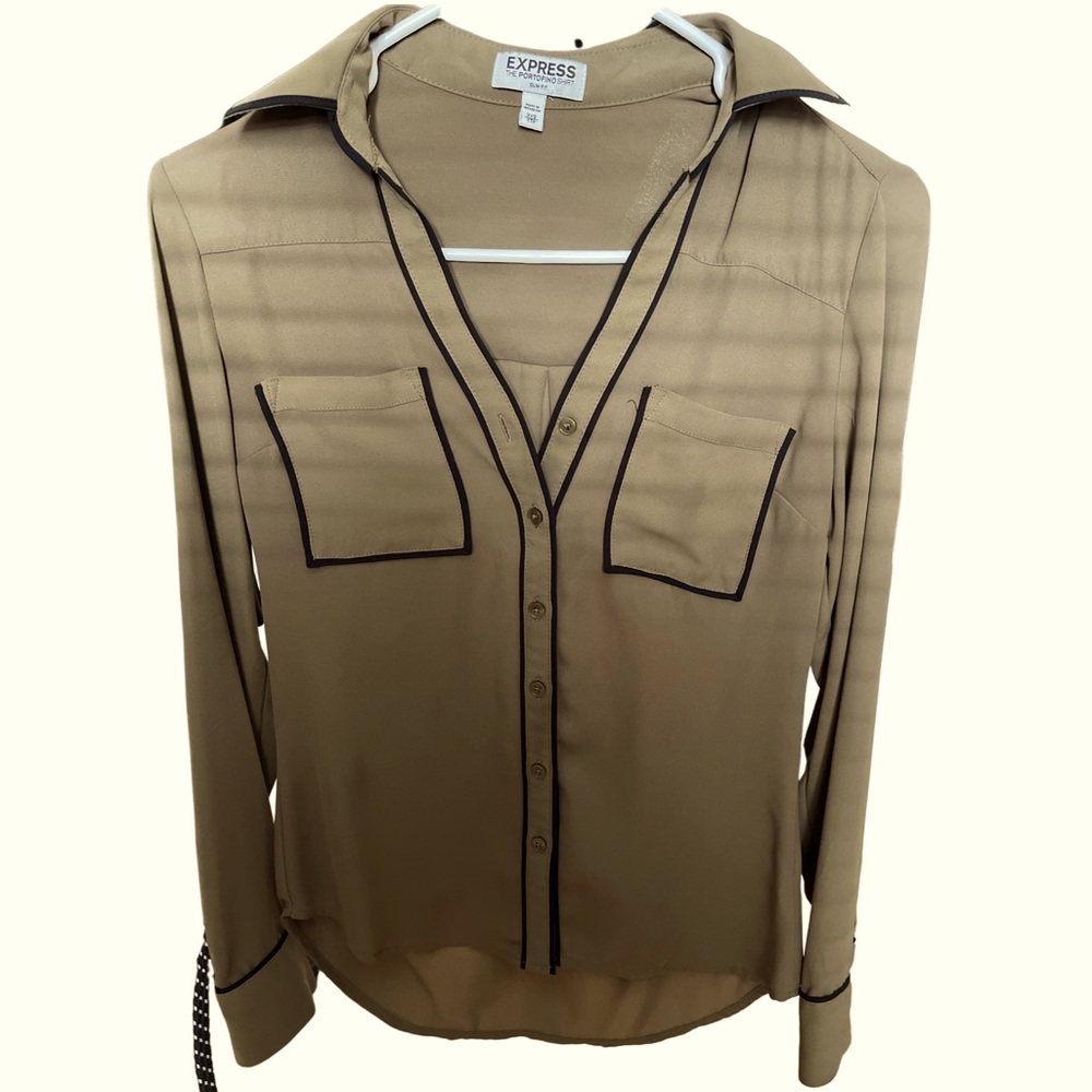 Express Long Sleeve Collared Blouse
